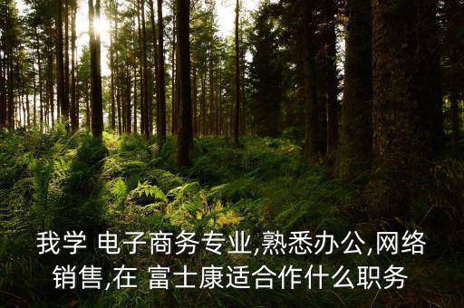 我學 電子商務專業(yè),熟悉辦公,網(wǎng)絡銷售,在 富士康適合作什么職務