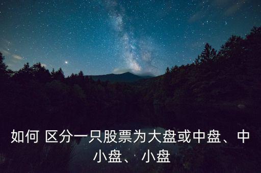 如何 區(qū)分一只股票為大盤或中盤、中 小盤、 小盤