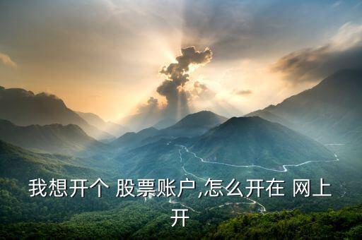 我想開個 股票賬戶,怎么開在 網上開