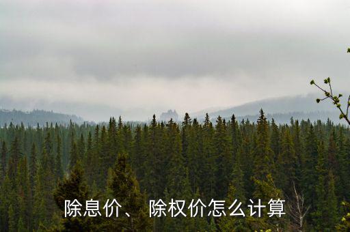 除息價、 除權(quán)價怎么計算