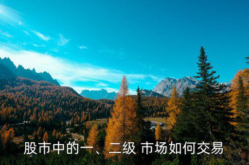 股市中的一、二級 市場如何交易