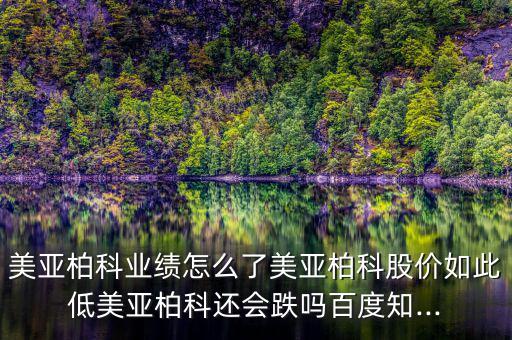 美亞柏科業(yè)績?cè)趺戳嗣纴啺乜乒蓛r(jià)如此低美亞柏科還會(huì)跌嗎百度知...