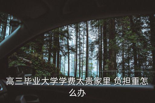 高三畢業(yè)大學(xué)學(xué)費太貴家里 負擔(dān)重怎么辦