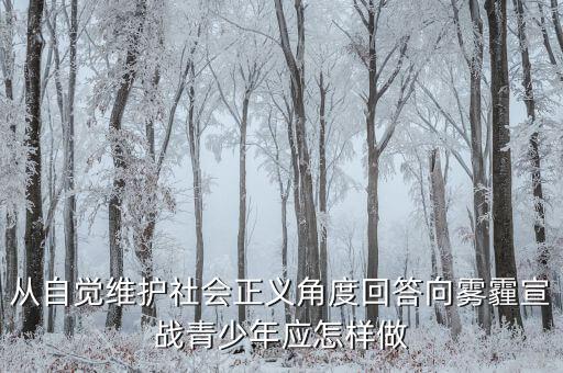 為什么要向霧霾宣戰(zhàn)，從自覺(jué)維護(hù)社會(huì)正義角度回答向霧霾宣戰(zhàn)青少年應(yīng)怎樣做