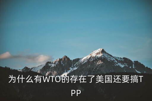 為什么有WTO還會(huì)產(chǎn)生tpp，為什么有WTO的存在了美國(guó)還要搞TPP