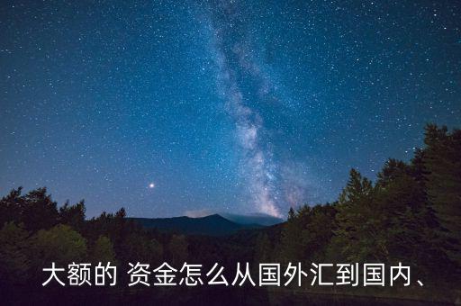  大額的 資金怎么從國外匯到國內、
