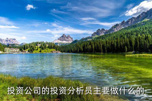 投資分析師做什么，投資分析師是什么職業(yè)