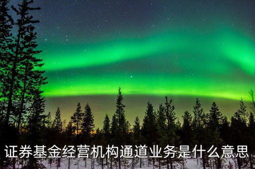 資金通道是什么業(yè)務(wù)，證券基金經(jīng)營機(jī)構(gòu)通道業(yè)務(wù)是什么意思