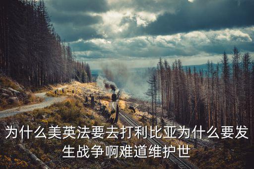 為什么英國會形成和平，為什么美英法要去打利比亞為什么要發(fā)生戰(zhàn)爭啊難道維護世