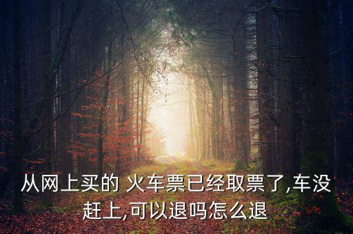 從網(wǎng)上買(mǎi)的 火車(chē)票已經(jīng)取票了,車(chē)沒(méi)趕上,可以退嗎怎么退