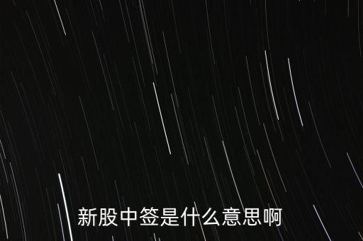 中簽號什么意思，新股的中簽號在哪里查詢呀