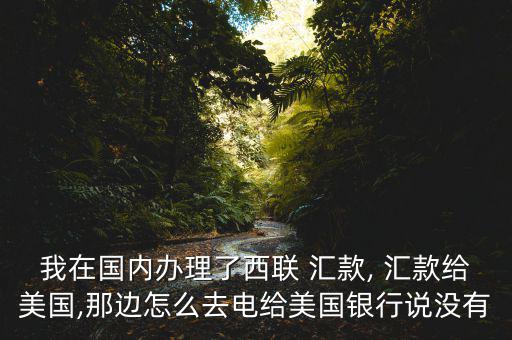我在國內辦理了西聯(lián) 匯款, 匯款給美國,那邊怎么去電給美國銀行說沒有