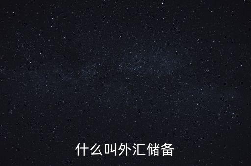 什么叫做外匯儲備，什么叫外匯儲備