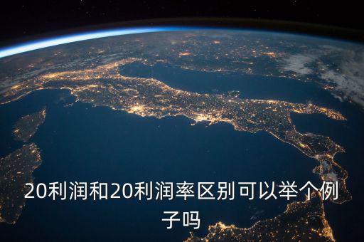 20利潤(rùn)和20利潤(rùn)率區(qū)別可以舉個(gè)例子嗎