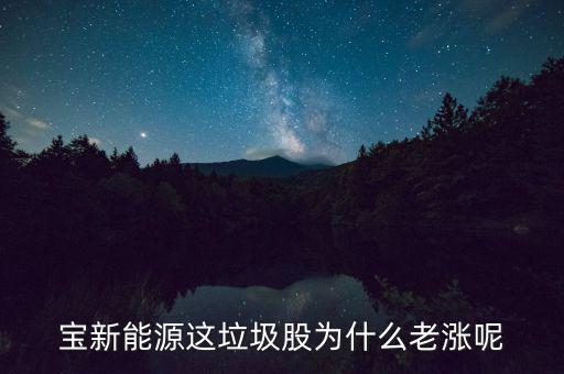 垃圾股為什么漲，寶新能源這垃圾股為什么老漲呢