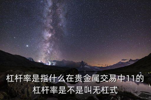 杠桿率是什么意思，桿杠率的詳細解釋