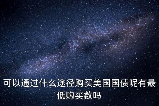 可以通過什么途徑購買美國國債呢有最低購買數嗎