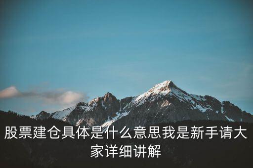 股票建倉具體是什么意思我是新手請大家詳細講解