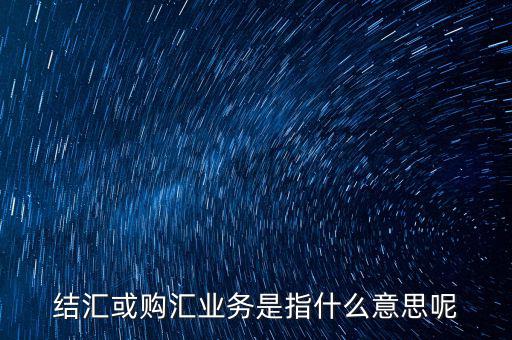 結(jié)匯購匯是什么意思，結(jié)匯或購匯業(yè)務(wù)是指什么意思呢