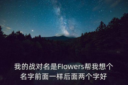 石油戰(zhàn)對(duì)的名字什么好，我的戰(zhàn)對(duì)名是FIowers幫我想個(gè)名字前面一樣后面兩個(gè)字好