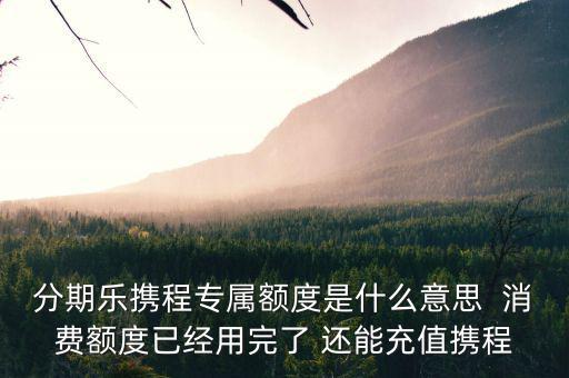 分期樂(lè)攜程專(zhuān)屬額度是什么意思  消費(fèi)額度已經(jīng)用完了 還能充值攜程