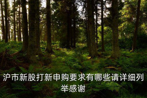 滬市新股打新申購要求有哪些請(qǐng)?jiān)敿?xì)列舉感謝