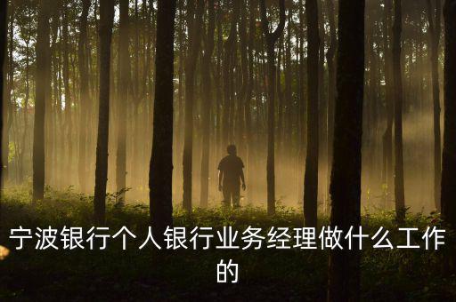 銀行業(yè)務經(jīng)理是干什么的，寧波銀行個人銀行業(yè)務經(jīng)理做什么工作的