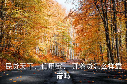 民貸天下、信用寶、 開鑫貸怎么樣靠譜嗎
