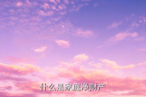 什么是家庭凈資產(chǎn)，什么是家庭凈財(cái)產(chǎn)