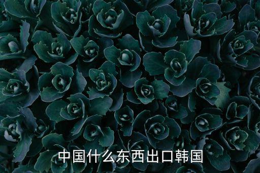 中國向韓國出口什么，中國都向韓國出口哪些呢