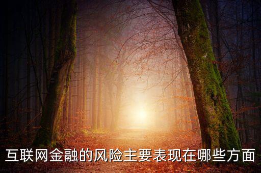 互聯(lián)網金融的風險主要表現(xiàn)在哪些方面