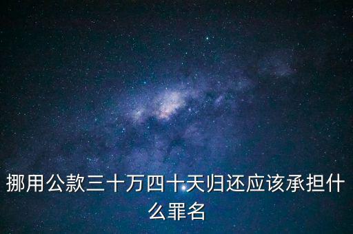 挪用公款三十萬四十天歸還應(yīng)該承擔什么罪名