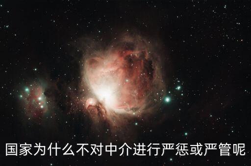 國家為什么不對中介進行嚴(yán)懲或嚴(yán)管呢