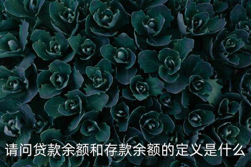 什么是金融機構貸款余額，什么是金融機構存貸款余額