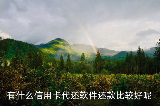 有什么軟件代還信用卡，有什么信用卡代還軟件還款比較好呢