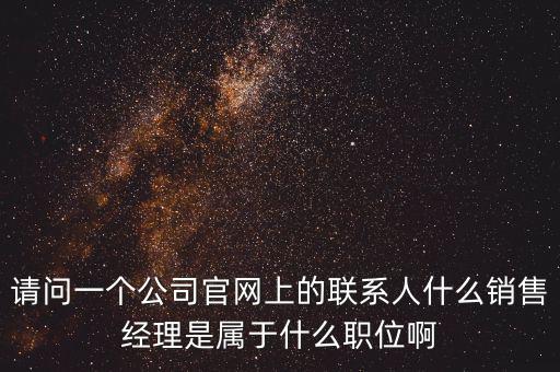 請問一個(gè)公司官網(wǎng)上的聯(lián)系人什么銷售經(jīng)理是屬于什么職位啊