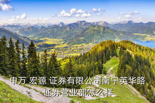 申萬(wàn) 宏源 證券有限公司南寧英華路 證券營(yíng)業(yè)部怎么樣