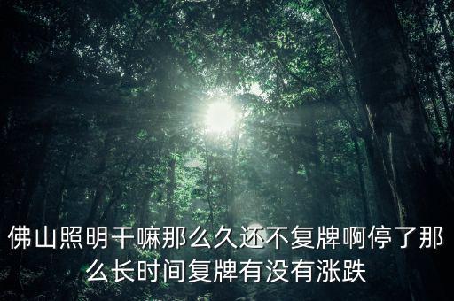 佛山照明為什么不漲，股票佛山照明的評級有所下降是什么原因