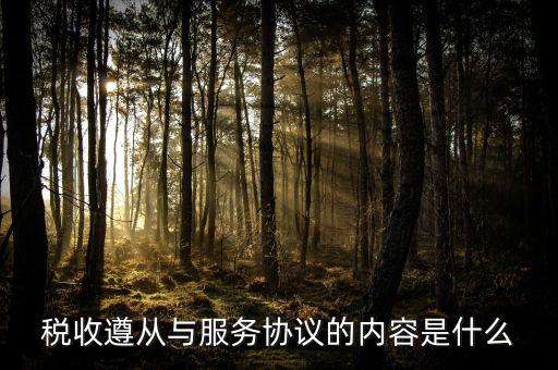 什么是稅收遵從，稅收遵從與服務(wù)協(xié)議的內(nèi)容是什么