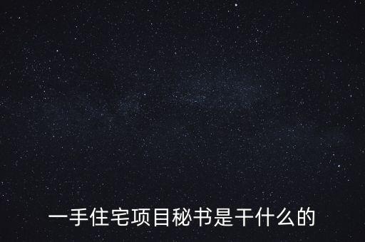 萬科項(xiàng)目秘書做什么，一手住宅項(xiàng)目秘書是干什么的