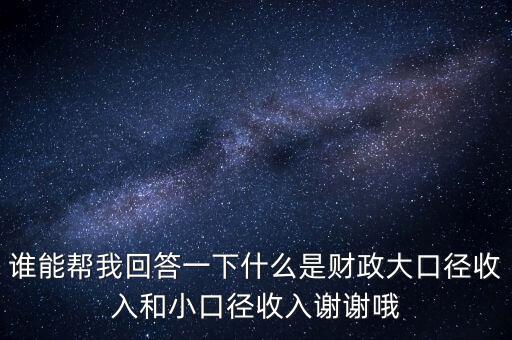 財務(wù)口徑是什么，誰能幫我回答一下什么是財政大口徑收入和小口徑收入謝謝哦