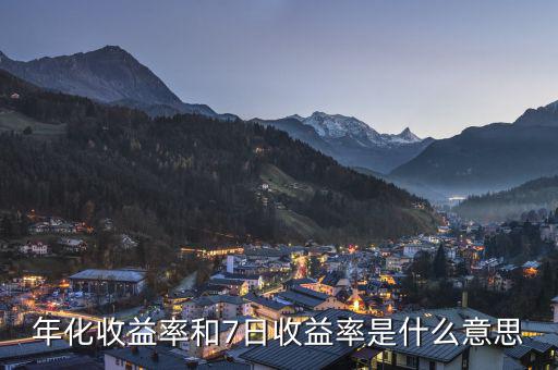 年收益率7是什么意思，年化收益率和7日收益率是什么意思
