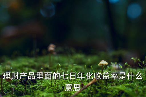 7日年化收益率是什么意思，7日年收化益率是啥意思