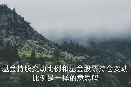 變動(dòng)比例是什么，基金持股變動(dòng)比例和基金股票持倉(cāng)變動(dòng)比例是一樣的意思嗎