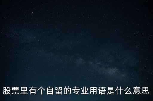 股票里有個(gè)自留的專(zhuān)業(yè)用語(yǔ)是什么意思