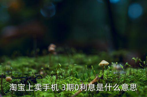 三零分期什么意思，淘寶上賣手機(jī) 3期0利息是什么意思