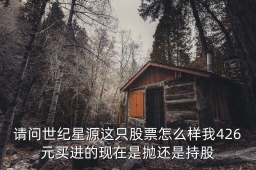 世紀星源為什么還不變成st，請問世紀星源這只股票怎么樣我426元買進的現在是拋還是持股