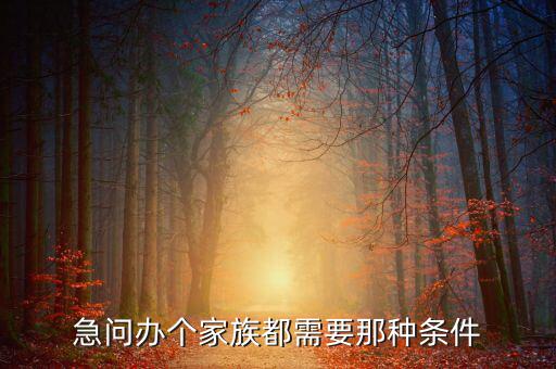 注冊家族辦公室需要什么資質(zhì)，急問辦個家族都需要那種條件