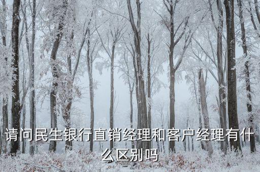 請(qǐng)問(wèn)民生銀行直銷(xiāo)經(jīng)理和客戶(hù)經(jīng)理有什么區(qū)別嗎