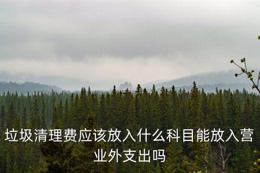 垃圾清理費(fèi)入什么科目，垃圾處理費(fèi)財(cái)務(wù)記哪個(gè)科目